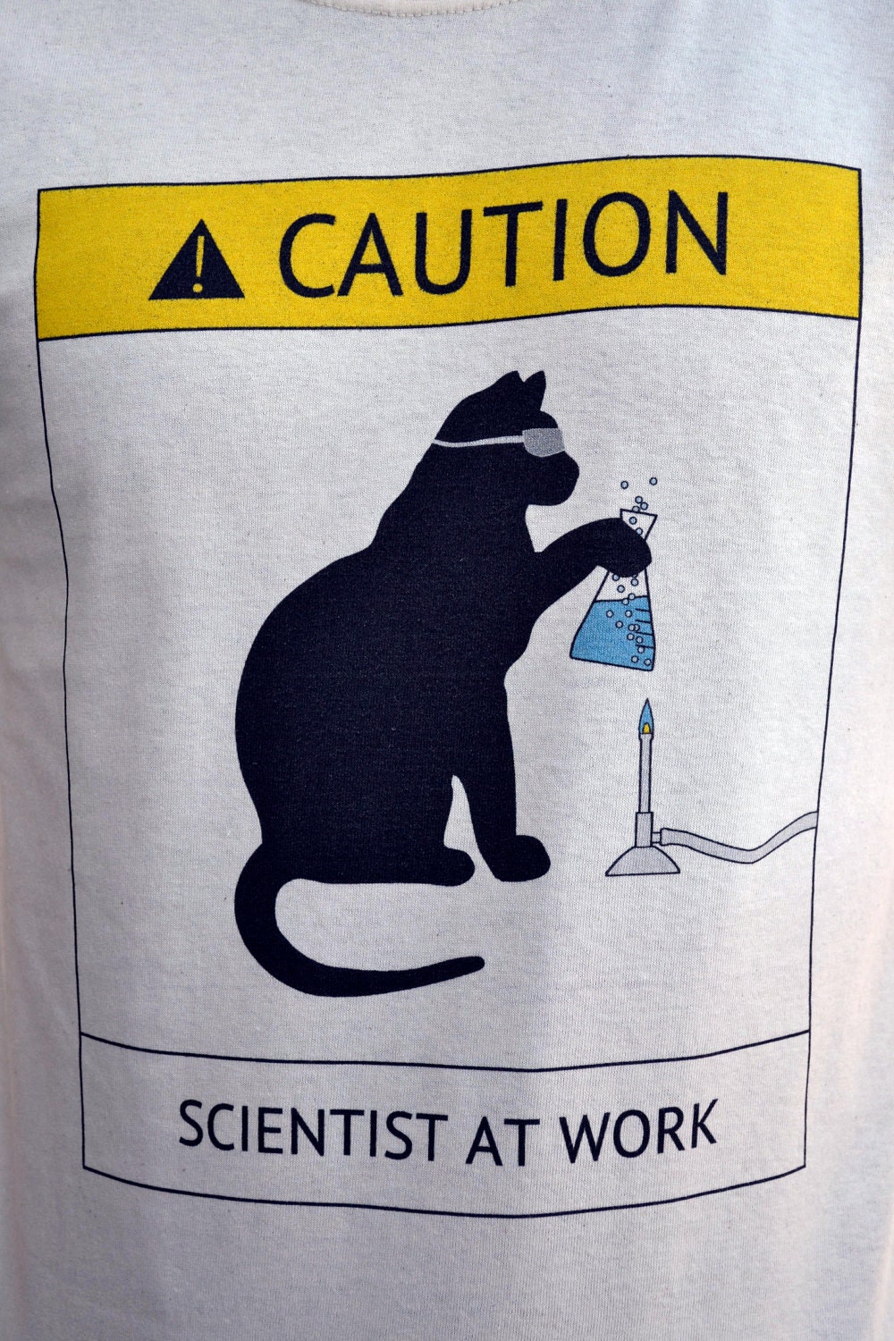 Cat Scientist - Boiling Flask - T-shirt, Natural - Adult  S or L