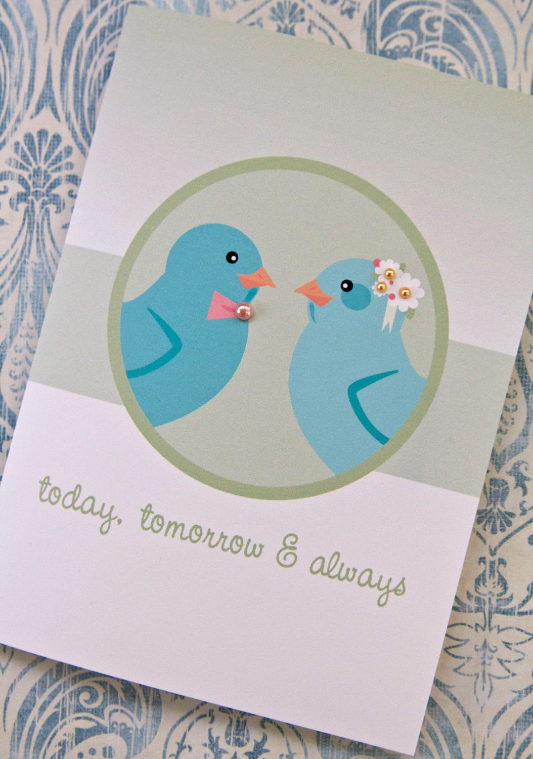 Love Birds Wedding/Engagement/Anniversary Embellished Card