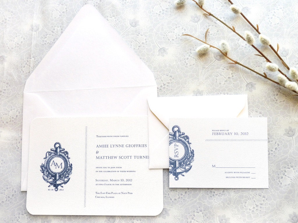 Anchor Nautical Wedding Invitations - Deposit