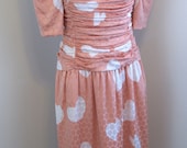 Silk HEART print... VTG Diane Dickinson dress