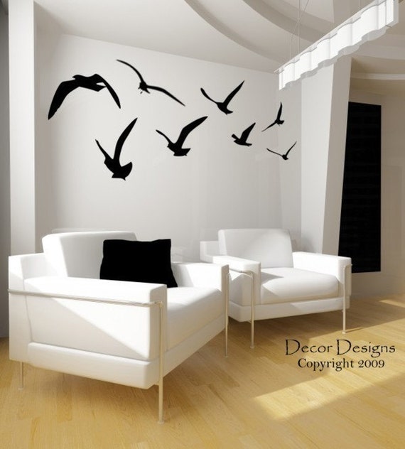 Flock Of Birds Vinyl Wall Decal By Decordesigns On Etsy