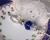Sapphire Stick Pin, 3 Inch Crystal Hat Pin, Scarf Pin, Hijab Pin KC0178