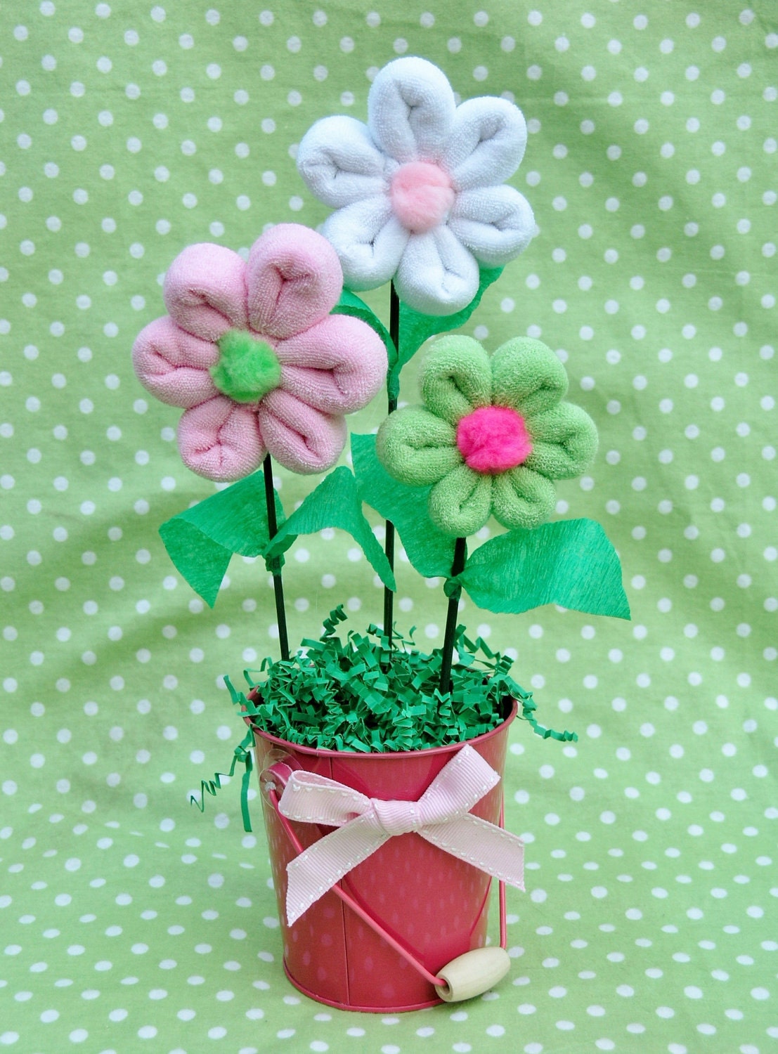 Washcloth Flower Bouquet Baby Gift