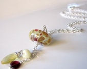 Lampwork Necklace, Gemstone Necklace- Mars