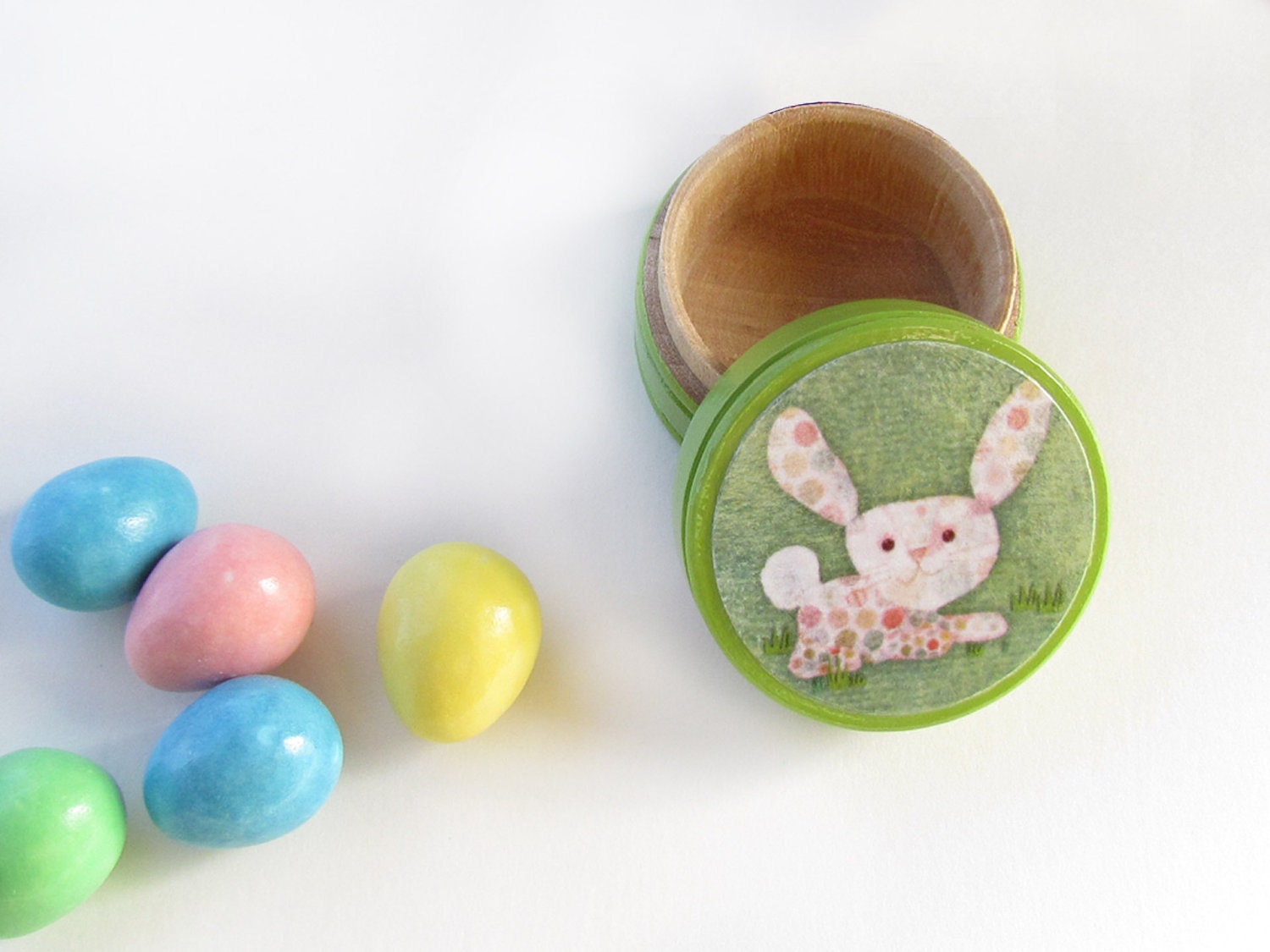 Rabbit Tooth Fairy Box Pill Box in lime Green - New Baby Stocking Stuffer