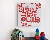 Collage re Arranged Type Face Collage Art Wall Plaque - Original Typography Collage Modern Art - Modern Home Art