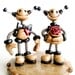 Rustic Robot Wedding Cake Topper MADE TO ORDER Robot Bride and Groom 6 inch - Clay and Wire