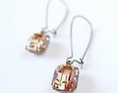 Vintage Swarovski Light Colorado Topaz Earrings Crystal Retro Rhinestone Summer