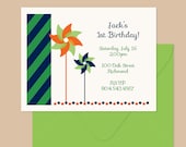 Pinwheel Birthday Invitations / Baby Shower, set of 12