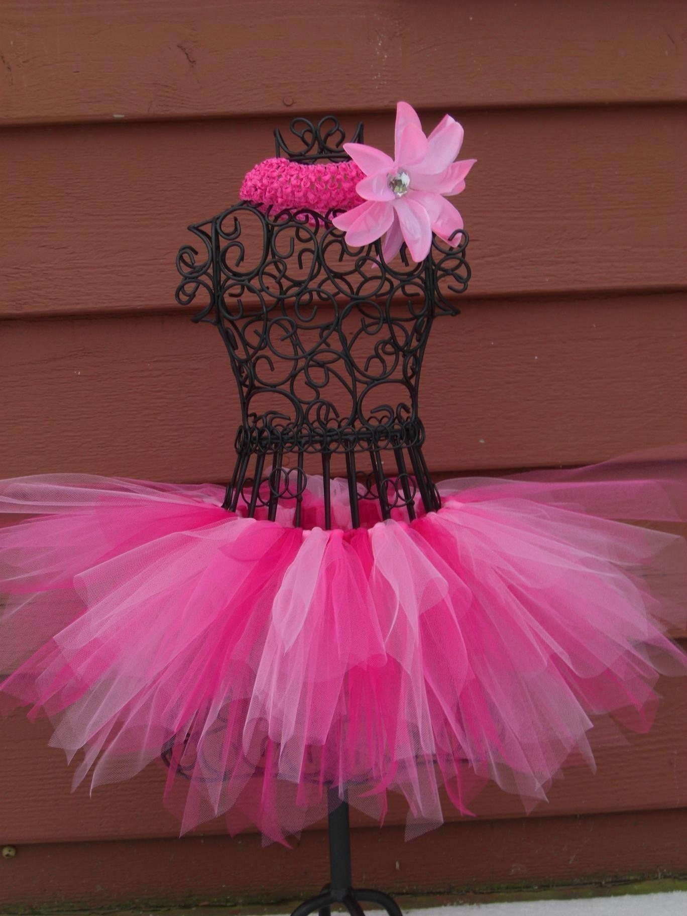 Pink Ballerina tutu- Girls Pink Tutus--Pinkalicious tutu--- PINK and HOT PINK Tutu -0-6, 6-12, 12-18, 18-24, 2t, 3t, 4t, 5t