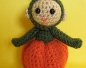 Amigurumi Pumpkin Princess Crochet Pattern PDF halloween decor idea children's handmade doll softie plush toy DIY tutorial