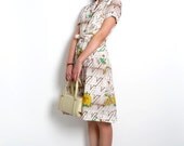 Spring Thunder - Vintage Line Drawing Dress - XS / S