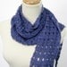 Violet Hand Knit Scarf - Cotton - Great choice for spring