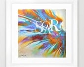 Framed Soar Quote Scripture Eagles Wings Feathers Flying Faith Hope Endurance Running Health Rainbow Birds Freedom Colorful