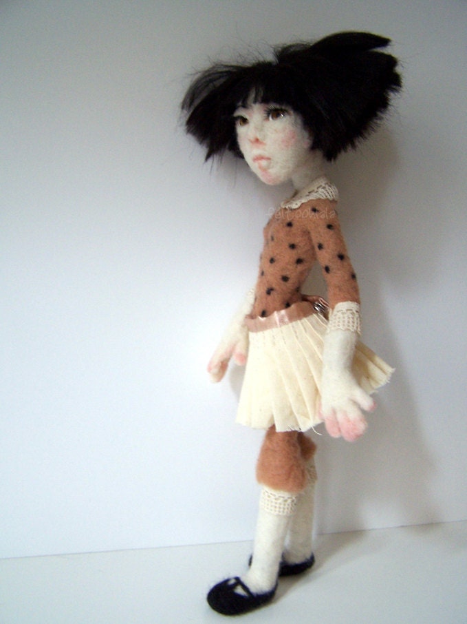 MAY, a needle felted art doll.