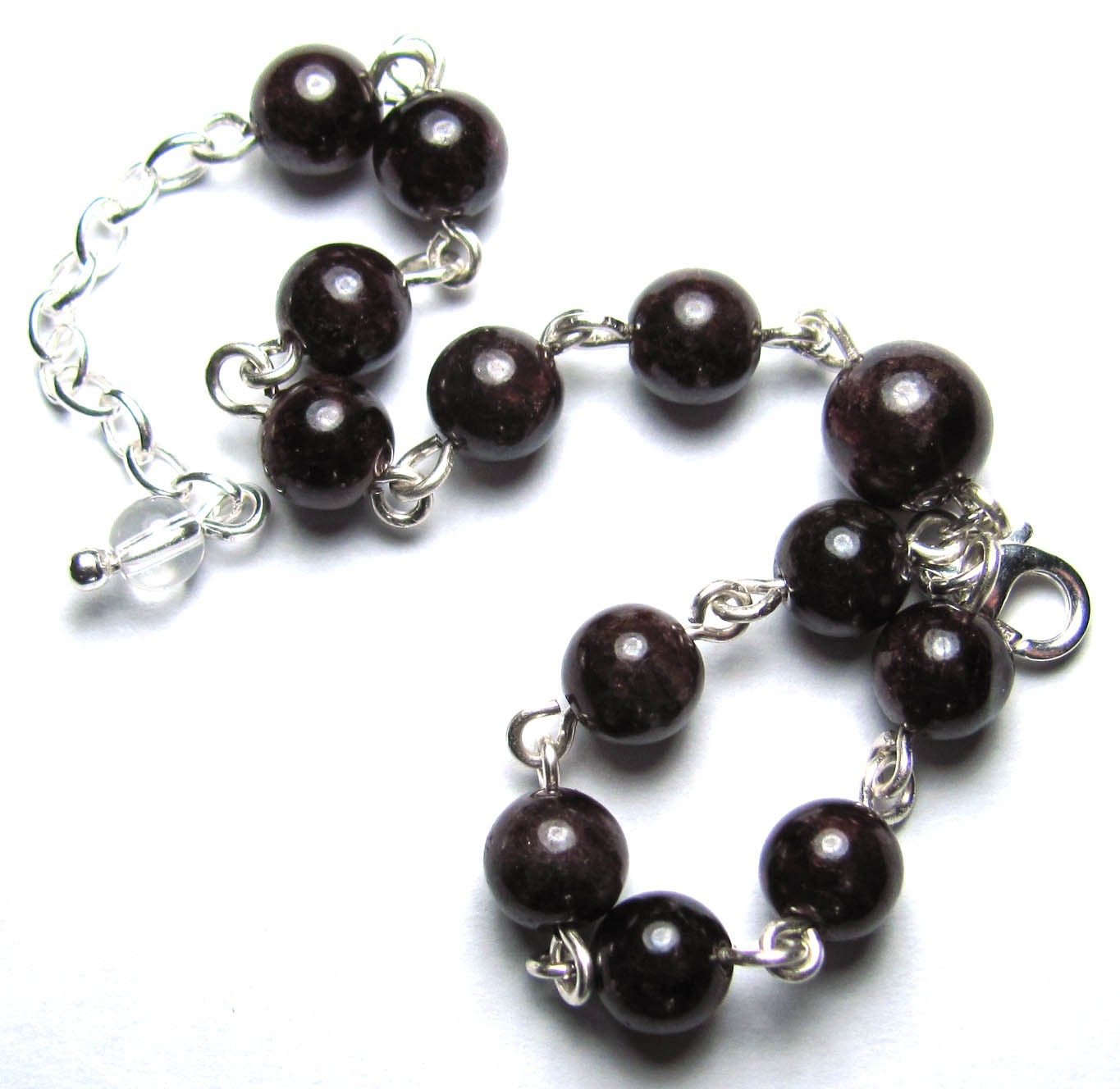 Meditation Beads, Root Chakra Jewelry,  Prayer Beads, Rosary Bracelet in Garnet Gemstones and Sterling Silver
