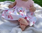 Crochet and Fabric Dress Pattern for Girly Twirly Dress INSTANT DOWNLOAD