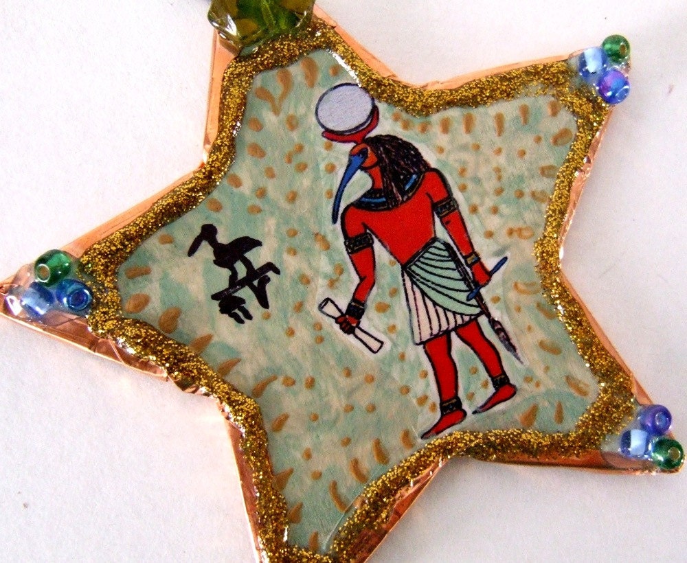 Thoth Wise Egyptian God Ornament Ibis Astronomer Magician Writer