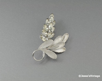 Rhinestone Floral Brooch Retro Mod Style