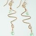 SALE Contemporary Styled Copper Earrings with Swarovski Chrysolite Elements Rivoli Crystals - SRAJD