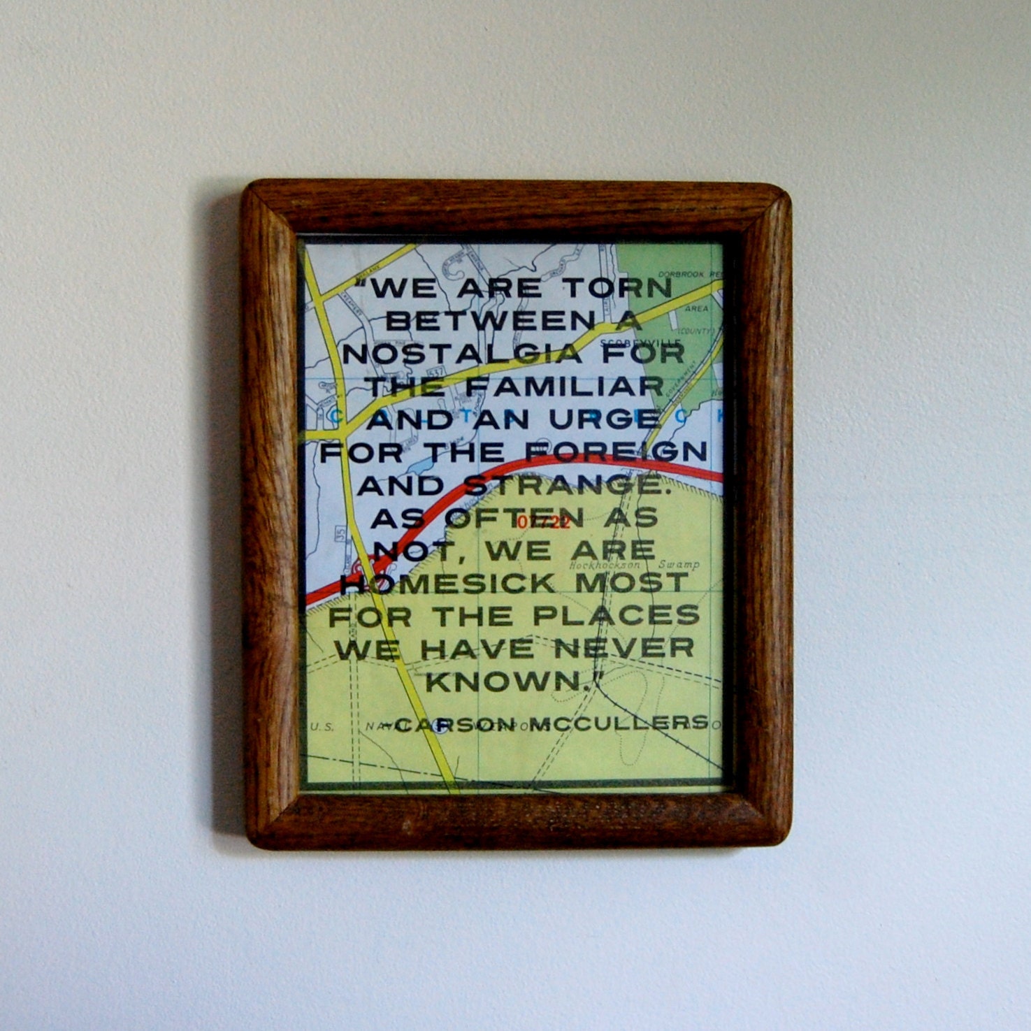 We are torn between a nostalgia for the familiar and an urge for the foreign and strange. - Carson McCullers
