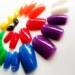 Crayon Nail Art in Rainbow Colors fingernails acrylic tips fake nails design simple made with tree nail blanks