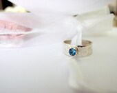 London Blue Topaz Ring Sterling Silver Band