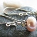 JUNE Pink Freshwater Pearl and Black Diamond Swarovski Sterling Earrings : June Birthstone