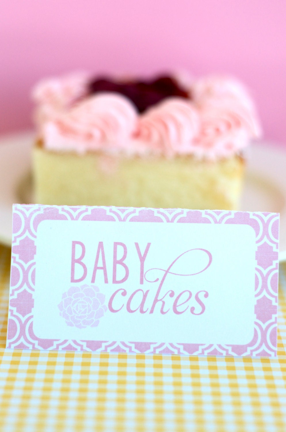 Vintage Pink Baby Shower Party PRINTABLE Food Tent Card by Love The Day Il_570xn