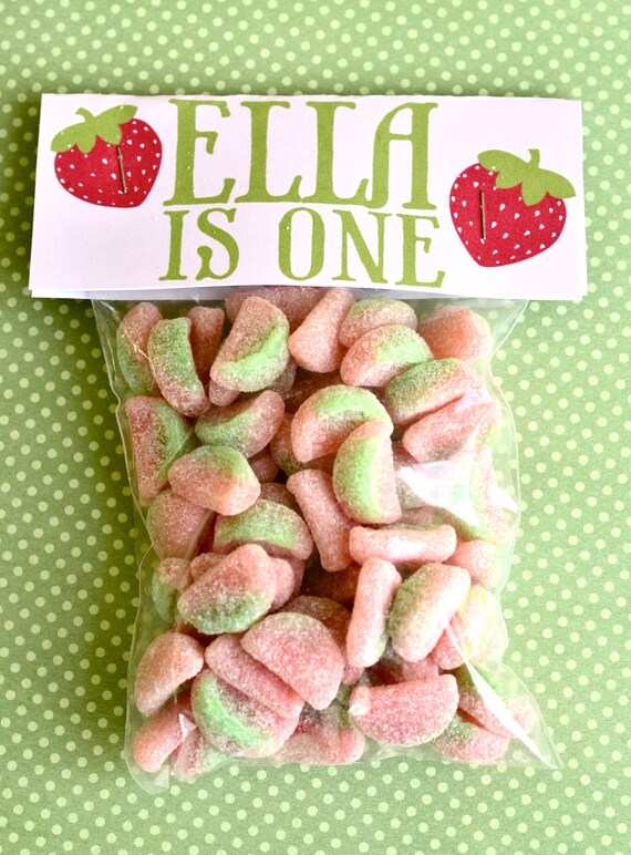 Strawberry Party PRINTABLE DIY Birthday Favor Tags from Love The Day Il_570xn