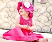 Crochet PATTERN - Summer Fling Sun Hat with 3 Layer Flower - All sizes included - Fast and Easy - pdf 103- SELL what you make