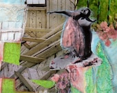 Vintage Inspired Feminist Dancer: Isadora Duncan In the Upturned Attic Archival Mixed Media Photo Collage Fine Art Print