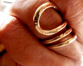 Modern Gold Ring Organic Snake Handmade - Free Shipping