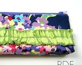 3 SIZES -  Ruffled Flat Bottom Pouches - Sewing Tutorial & Pattern eBook in PDF format