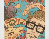 Rain Check - PRINT - giraffe glasses nerd zoo