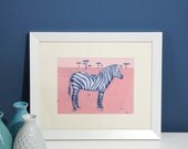 Zebra Illustration Print Medium