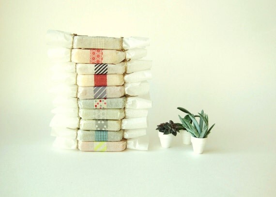 10 Soap Favors // Handmade Cold Process Soap // Individually Wrapped small soaps