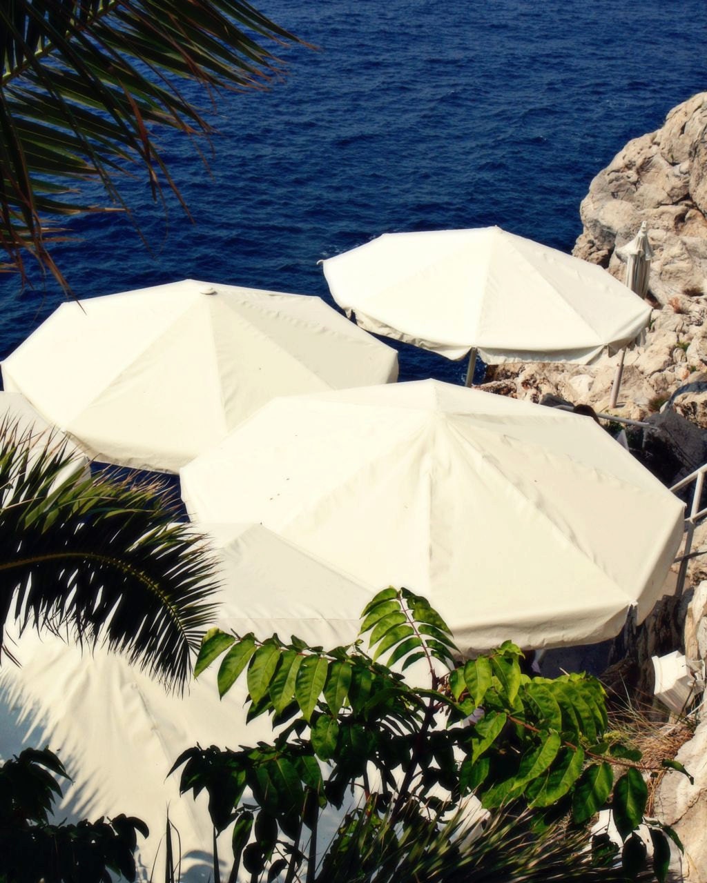 Beach Decor - Summer Vacation - Seaside Cafe - Dubrovnik Croatia - Nautical Print  - 8 x 10 Travel Photo - Blue White Green - Mediterranean