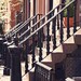 New York City Art - West Village Steps Photograph -  NYC Print -  Autumn Sunlight Photo -  Urban Details - Vintage Inspired Home Decor