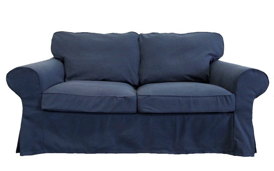 IKEA Ektorp Loveseat Custom Slipcover in Denim Twill