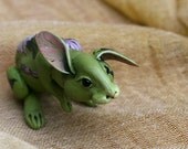 Morning Glory rabbit. Polymer clay miniature by Madre Olius