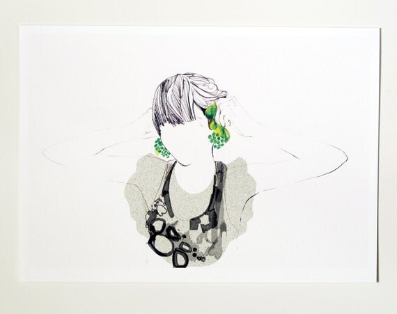 Fruit earrings - 5x7 illustration print