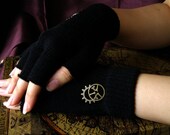 Black Steampunk Cut Off Gloves One Size Fits All