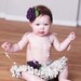 Ruffle Skirt in Wheat, Taupe, and Purple with Matching Headband Available in 3 Sizes- MADE TO ORDER