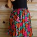 Medium - Large / Upcycled Fuchsia Flora Skirt