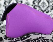 DSLR Camera Case - Bright purple neoprene with contrasting orange stitching