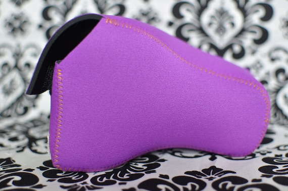 DSLR Camera Case - Bright purple neoprene with contrasting orange stitching