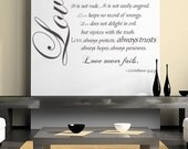 Love is Patient Vinyl Decal Bible Verse / Quotes Large