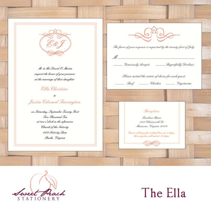 The Ella Invitation Suite - A Traditional Design with Embellishments