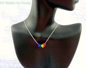 Necklace - 18 Inch Sterling Silver Chain with Rainbow/Pride Mobius Chainmaille Roses